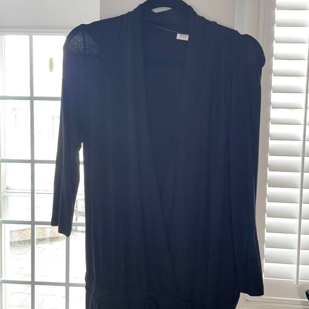 Gap maternity, black long sleeve cross over jumpsuit